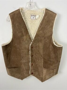 Steer Brand Sherpa Lined Suede Leather Vest
